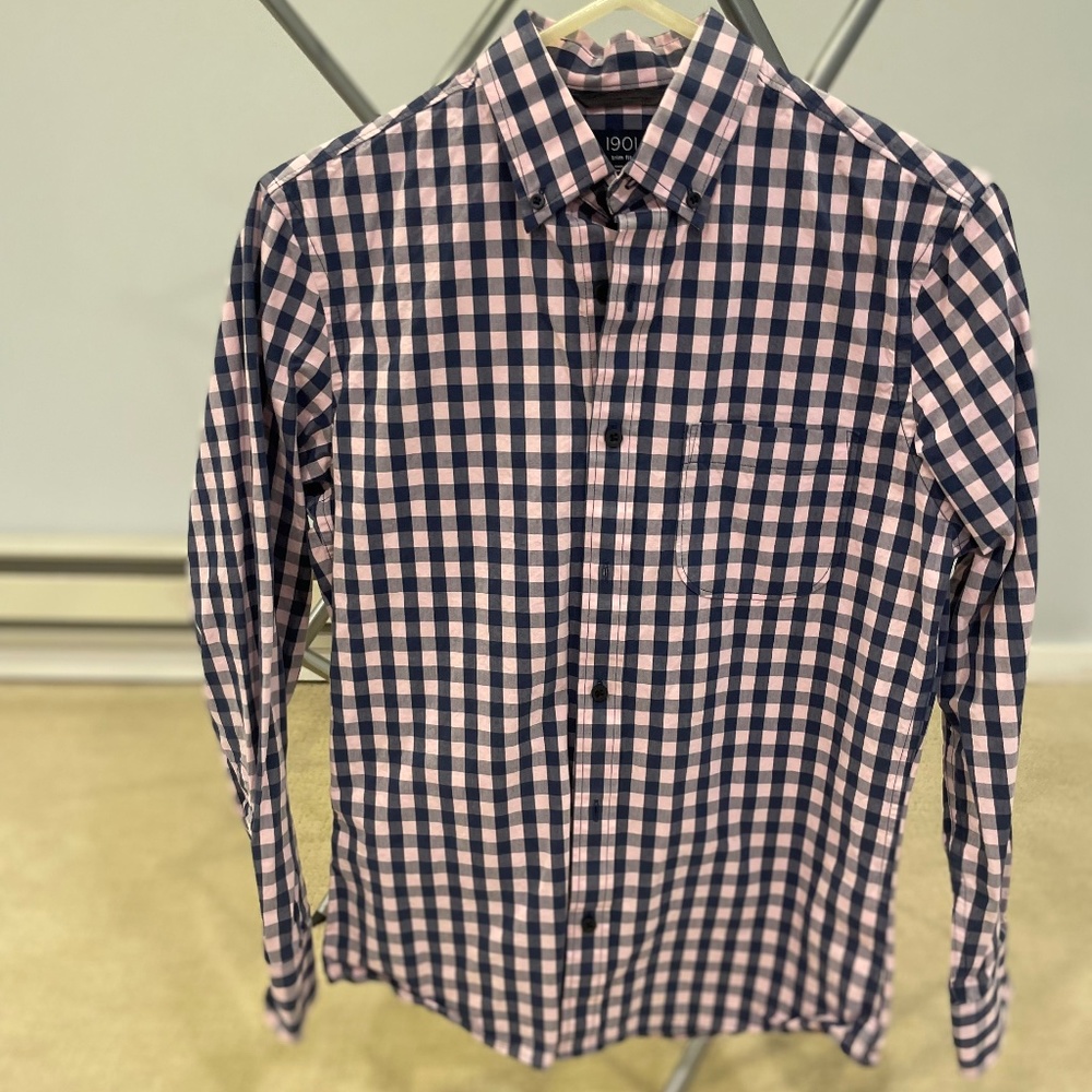 Small 1901 Pink and Navy Dress Shirt